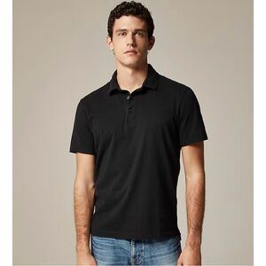 NWT J. Crew Slim Sueded Cotton Polo Shirt Black